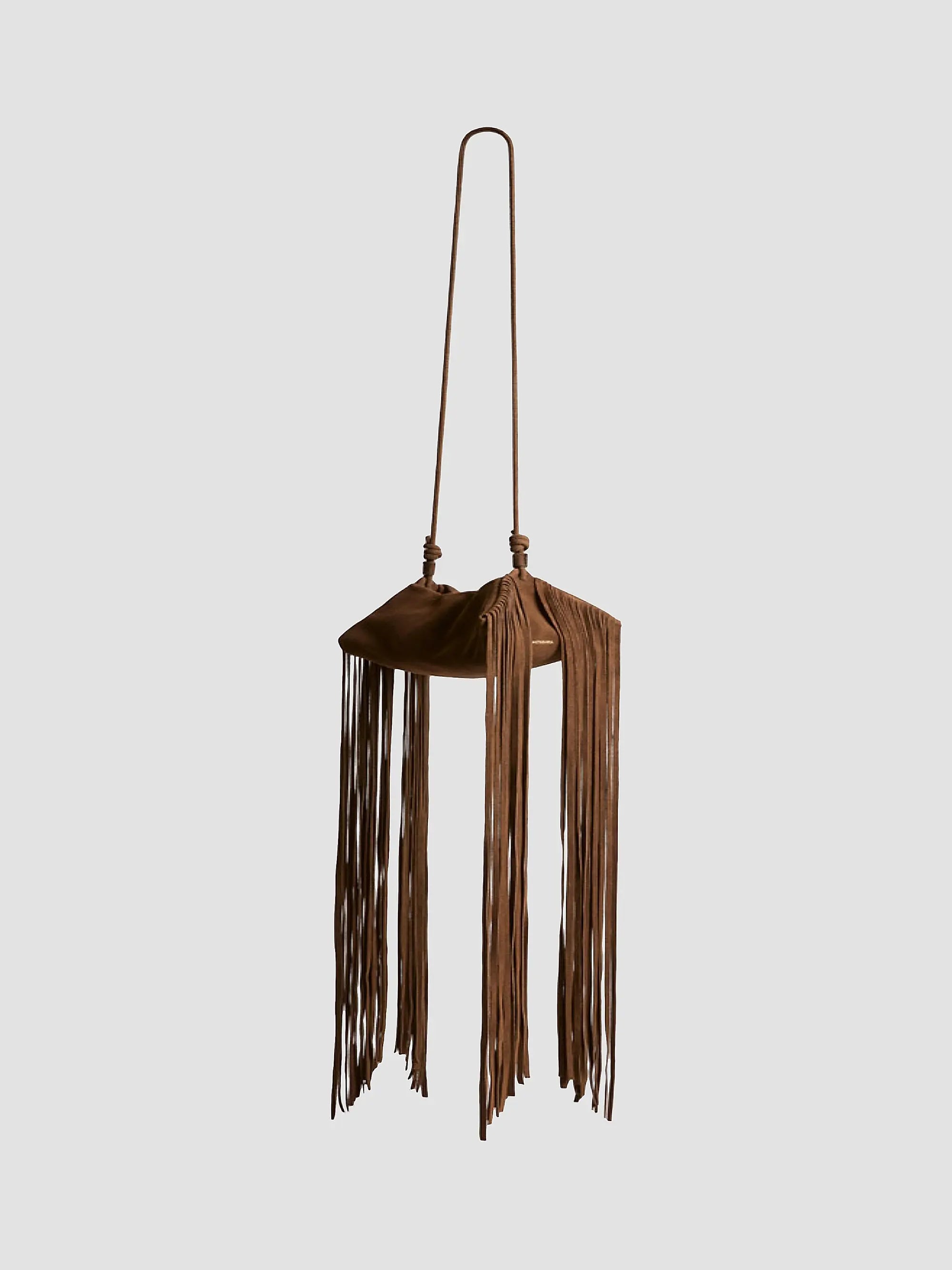 Chocolate Brown Leather Fringe Mini Bag - Everyday Casual Crossbody