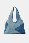 Blue Rivet Decor Shoulder Bag - Versatile Daily Matching Accessory