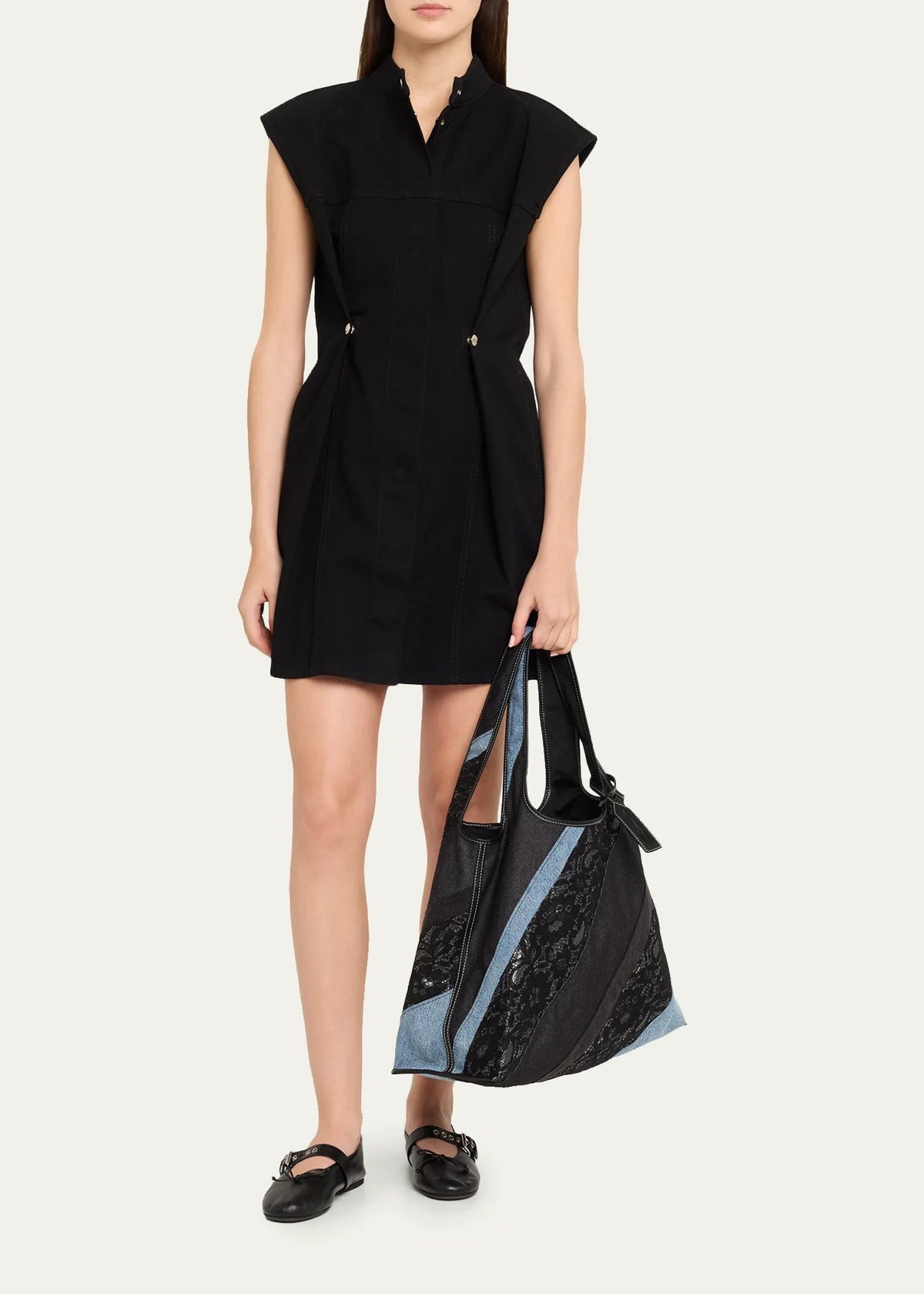 Black Blue Spliced Trim Shoulder Bag - Casual Daily Matching Handbag