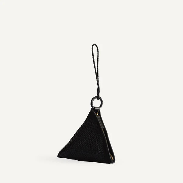 Hand-Woven Triangle Leather Bag – Wrist Strap Casual Daily Matching Bag