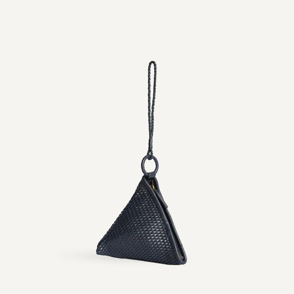 Hand-Woven Triangle Leather Bag – Wrist Strap Casual Daily Matching Bag