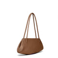 Warm Tan Pebbled Leather Baguette Bag – Slim Single Strap Daily Shoulder Bag