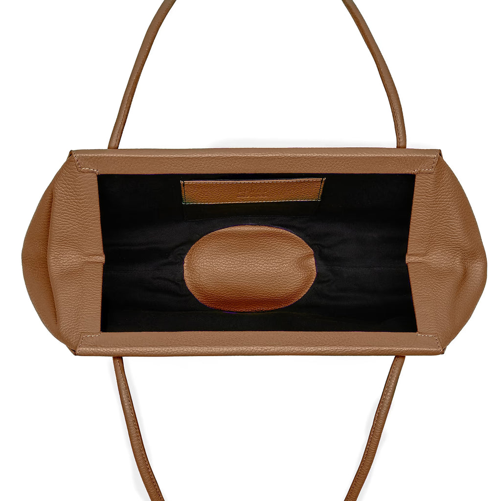 Warm Tan Pebbled Leather Baguette Bag – Slim Single Strap Daily Shoulder Bag