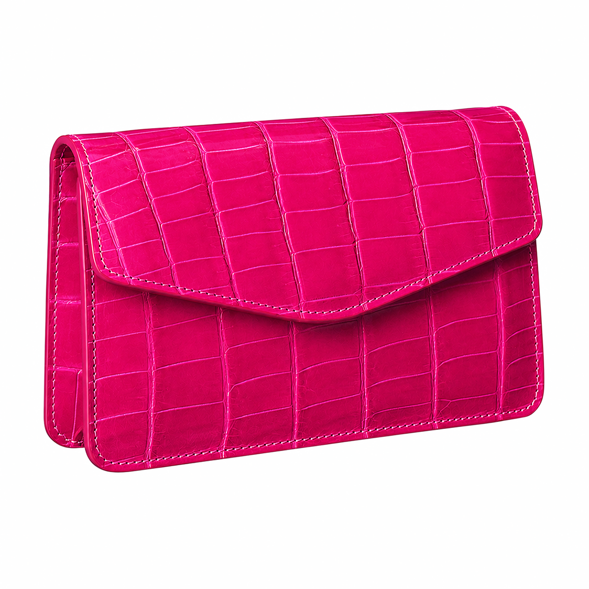 Glossy Croc Embossed Leather Chain Bag – Multi Vivid Tone Evening Crossbody Bag