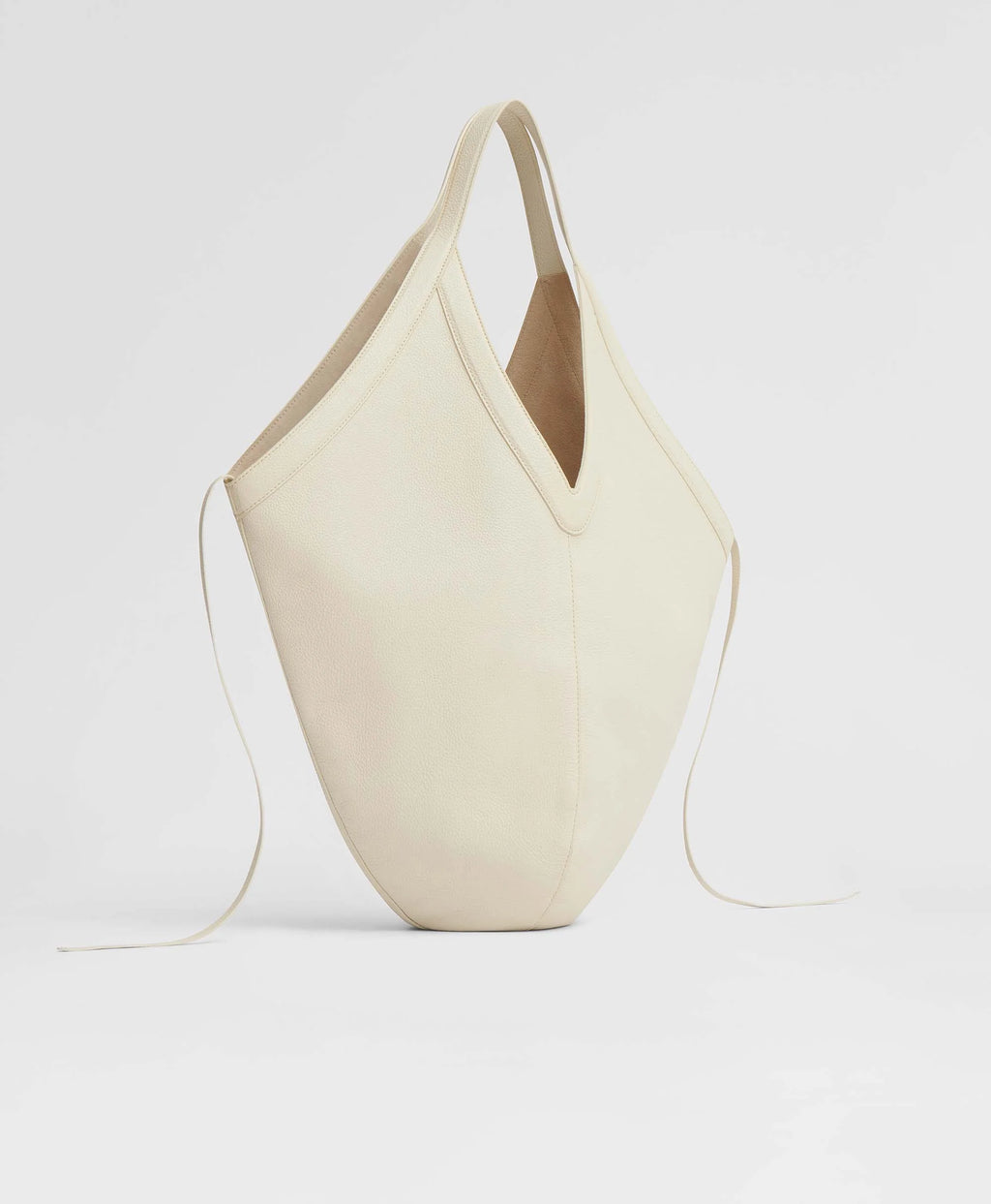 Pebble Leather V-Cut Hobo Bag – Long Handle Minimal Daily Shoulder Bag