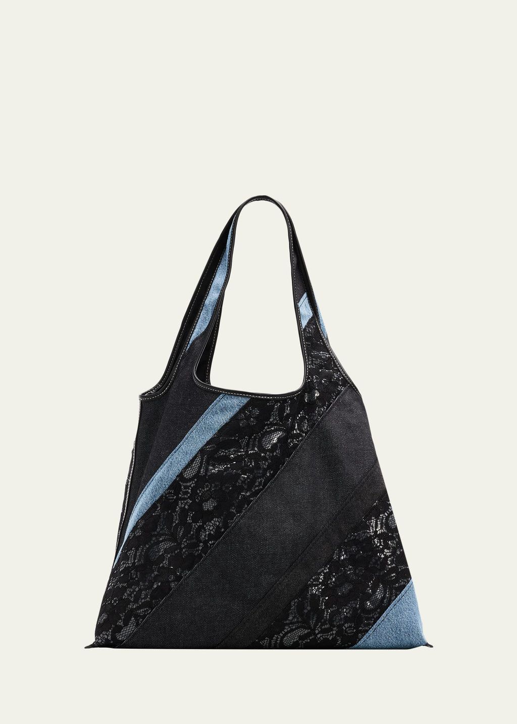 Black Blue Spliced Trim Shoulder Bag - Casual Daily Matching Handbag