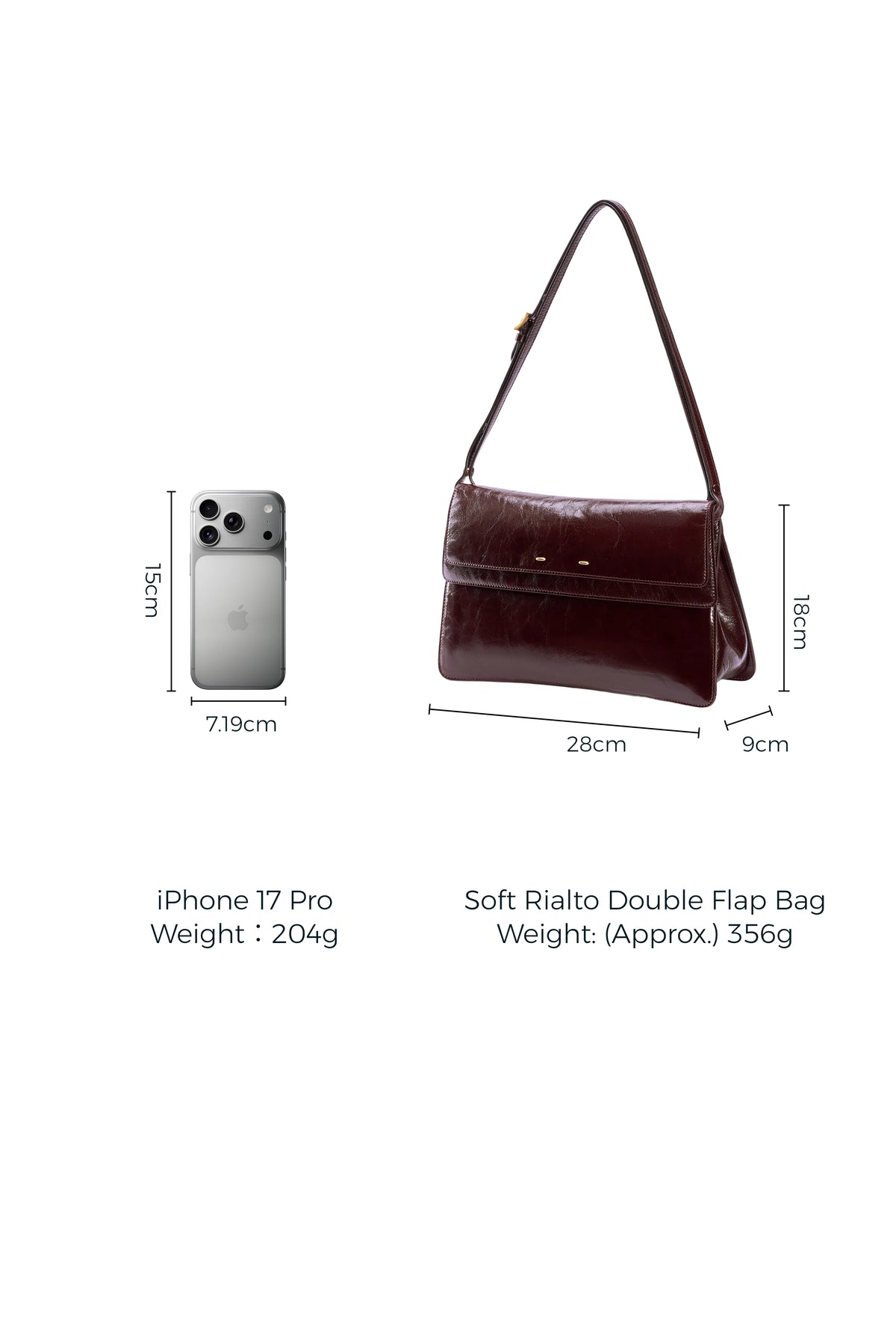 Smooth Leather Shoulder Bag – Adjustable Strap Daily Matching Bag